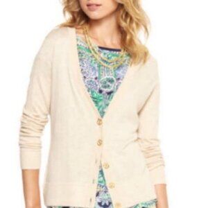 LILLY PULITZER | Wool Melody sweater Cardigan beige gold sz M